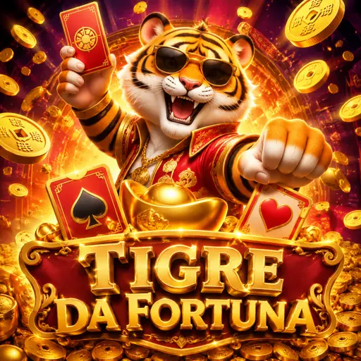 Ilustração do caça-níquel do tigre da fortuna com moldura dourada